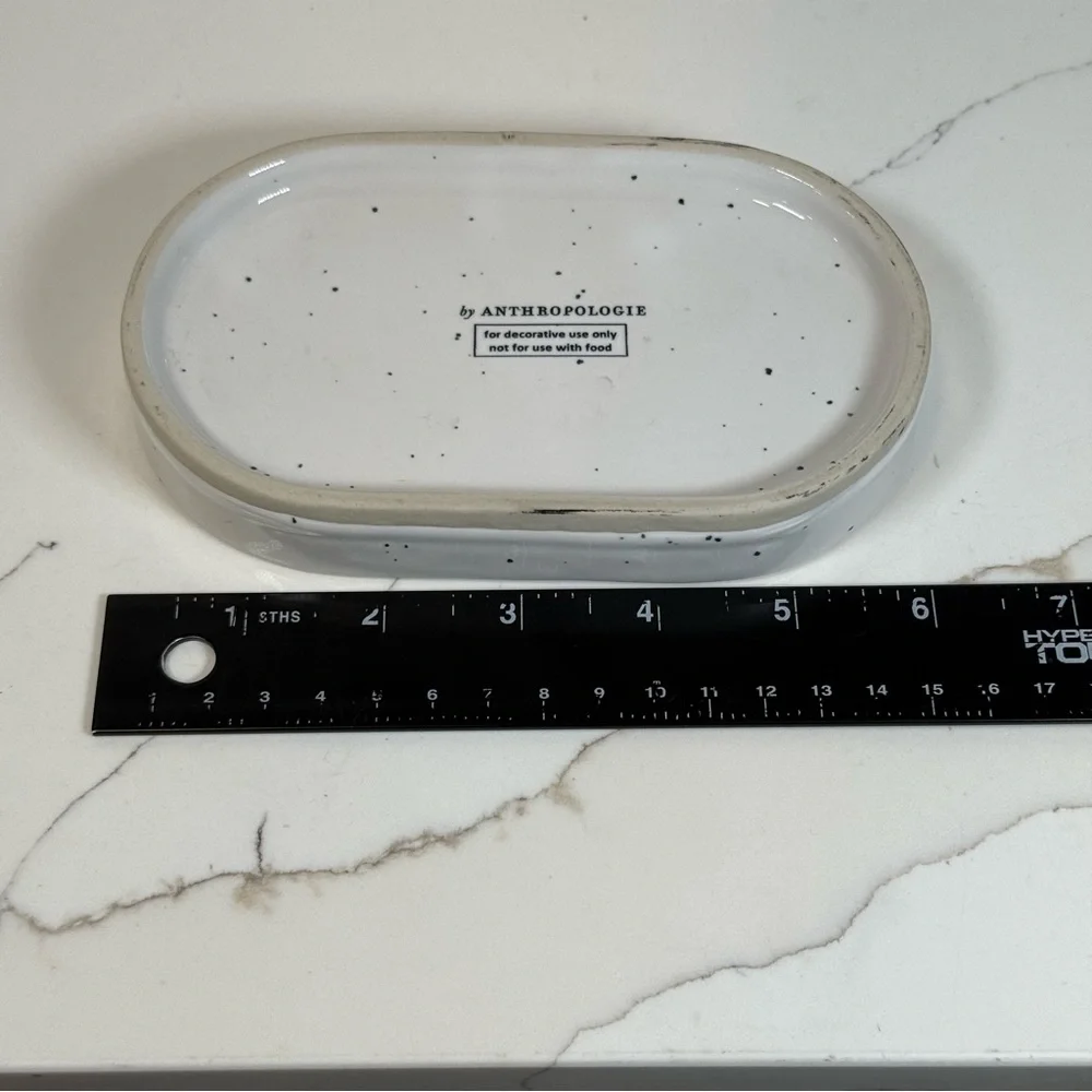Anthropologie Block Printed Monogram C Floral Trinket Dish